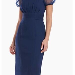 JS Collections Dress Harley puff sleeve cocktail blue size 16
